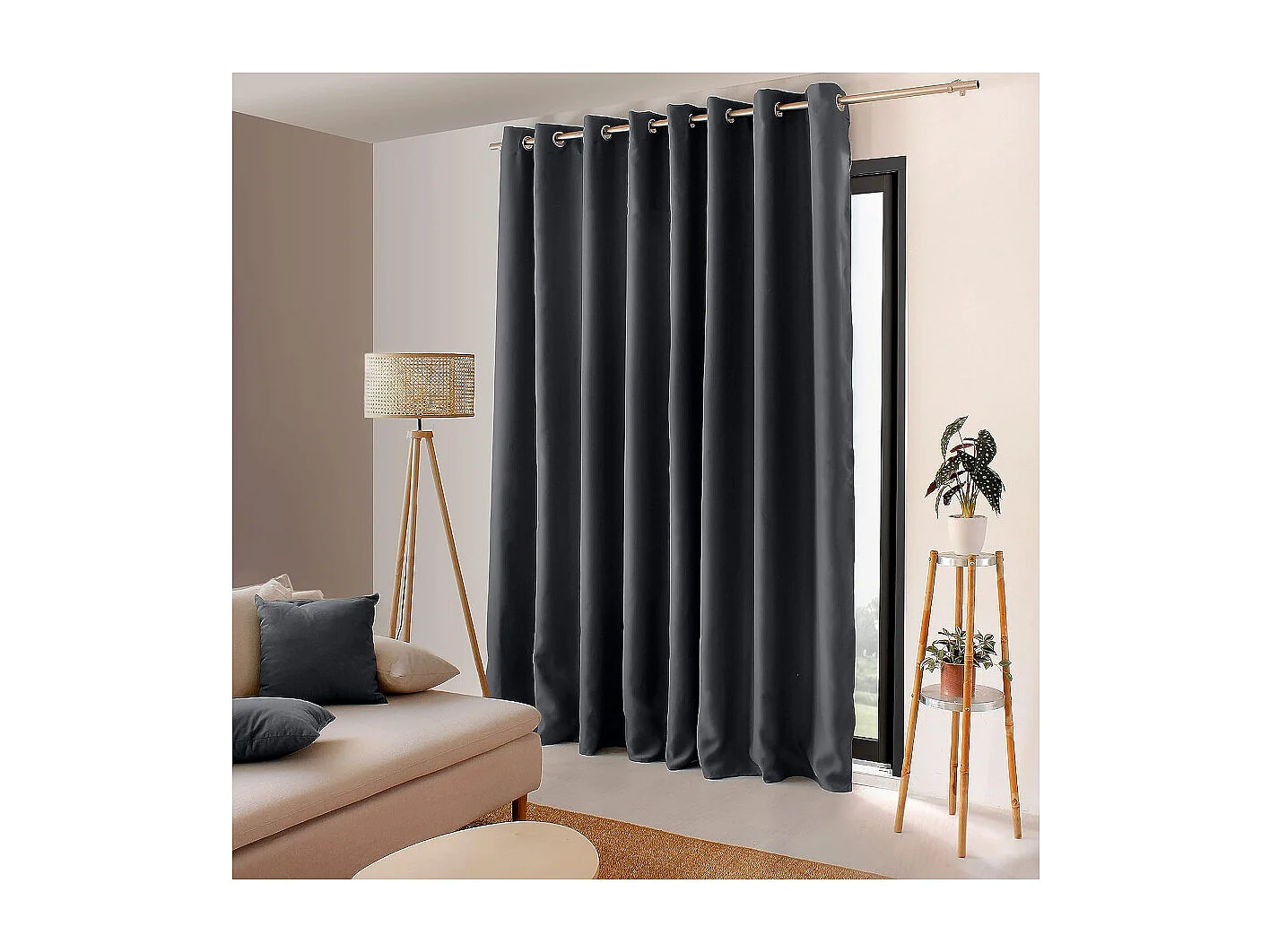 Rideau Occultant XL "Reglisse" 300x240cm Noir