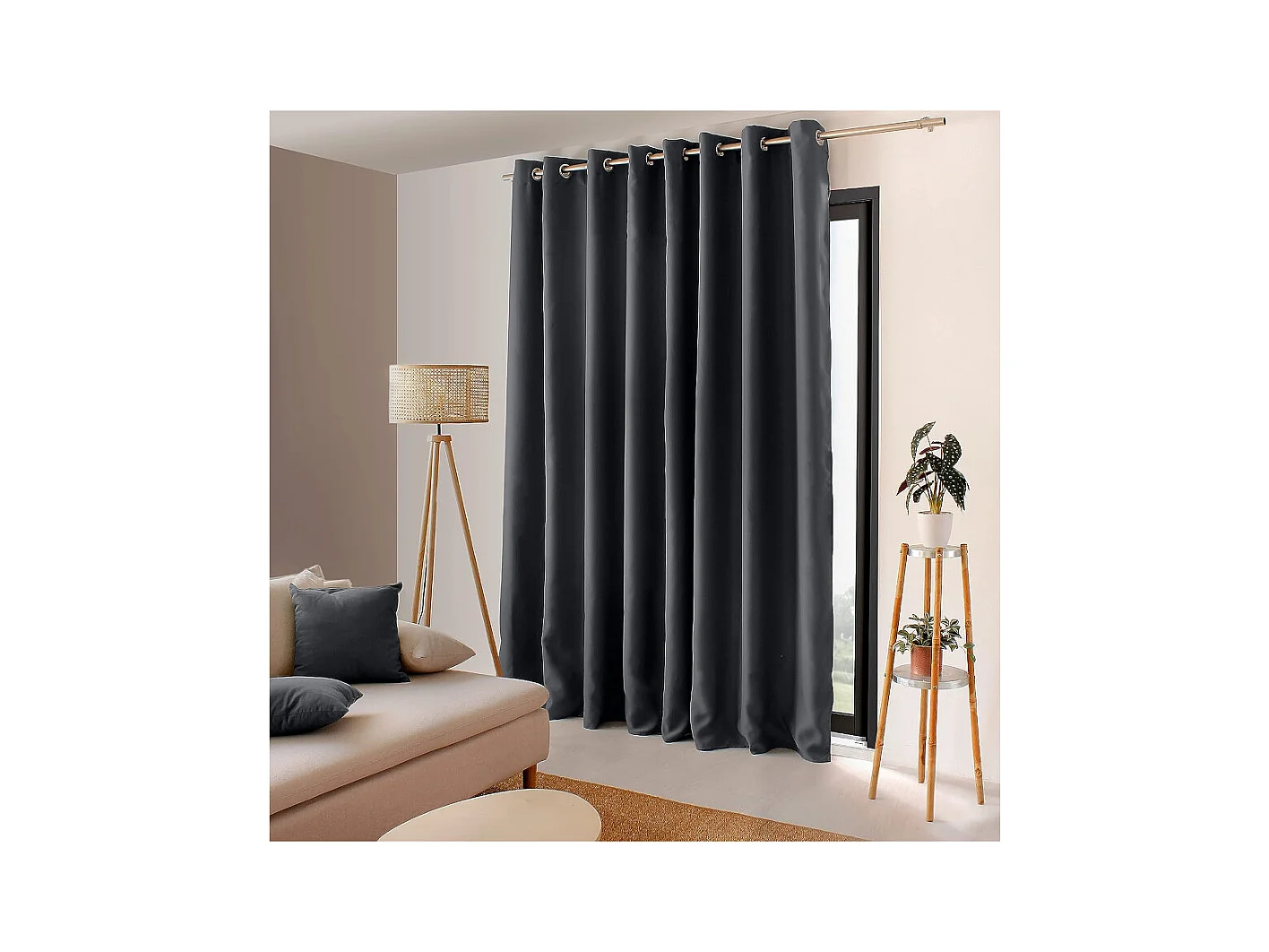 Rideau Occultant XL "Reglisse" 300x240cm Noir