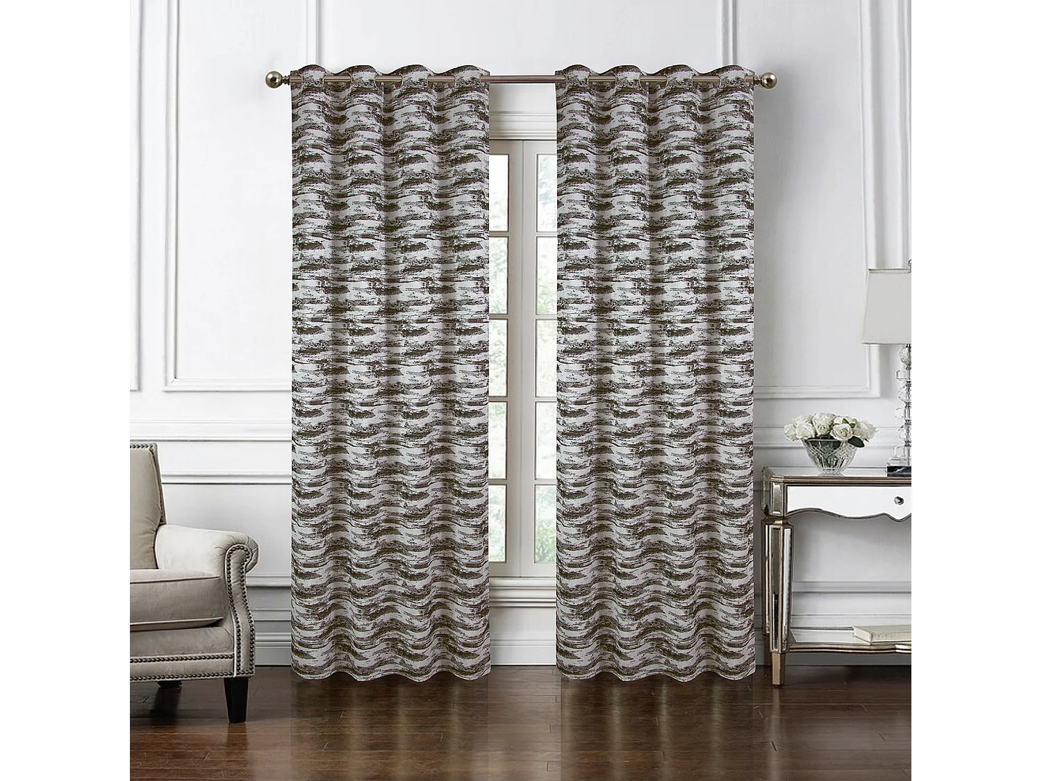 Paire de rideaux obscurcissant avec zébrures