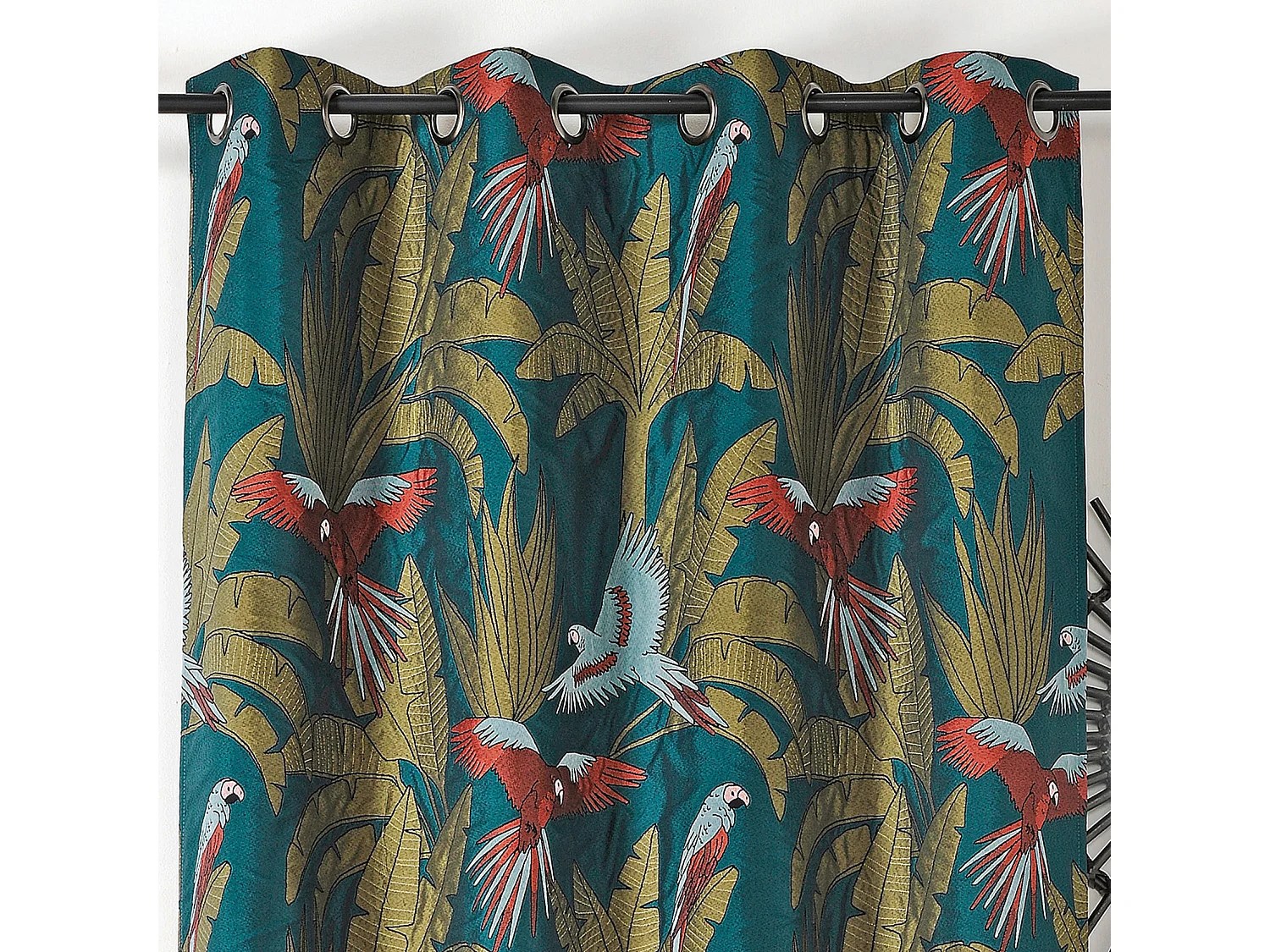 Rideau tamisant imprimé perroquet