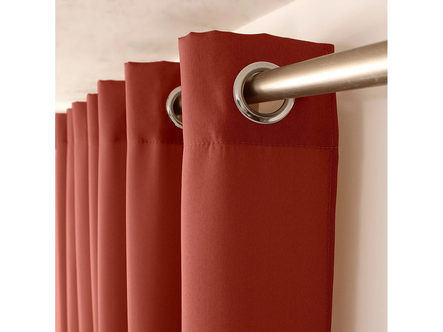 Rideau à Œillets Uni "Basic" 140x240cm Terracotta