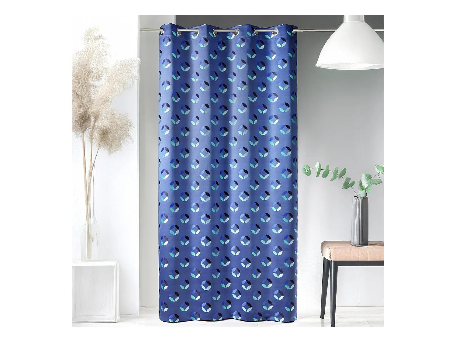 Rideau en jacquard à imprimés "rosace"