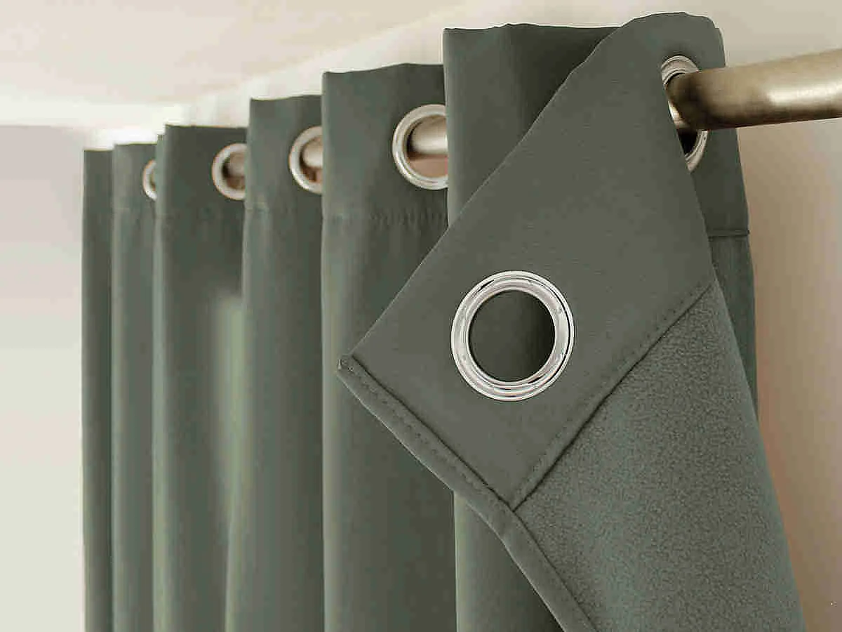 Rideau Thermique Occultant "Glacier" 135x180cm Vert Gris