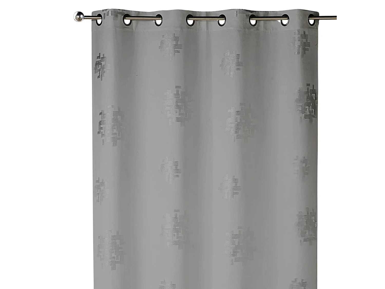 Vorhang Shantung bedruckt Muster Silber 140 x 260 cm