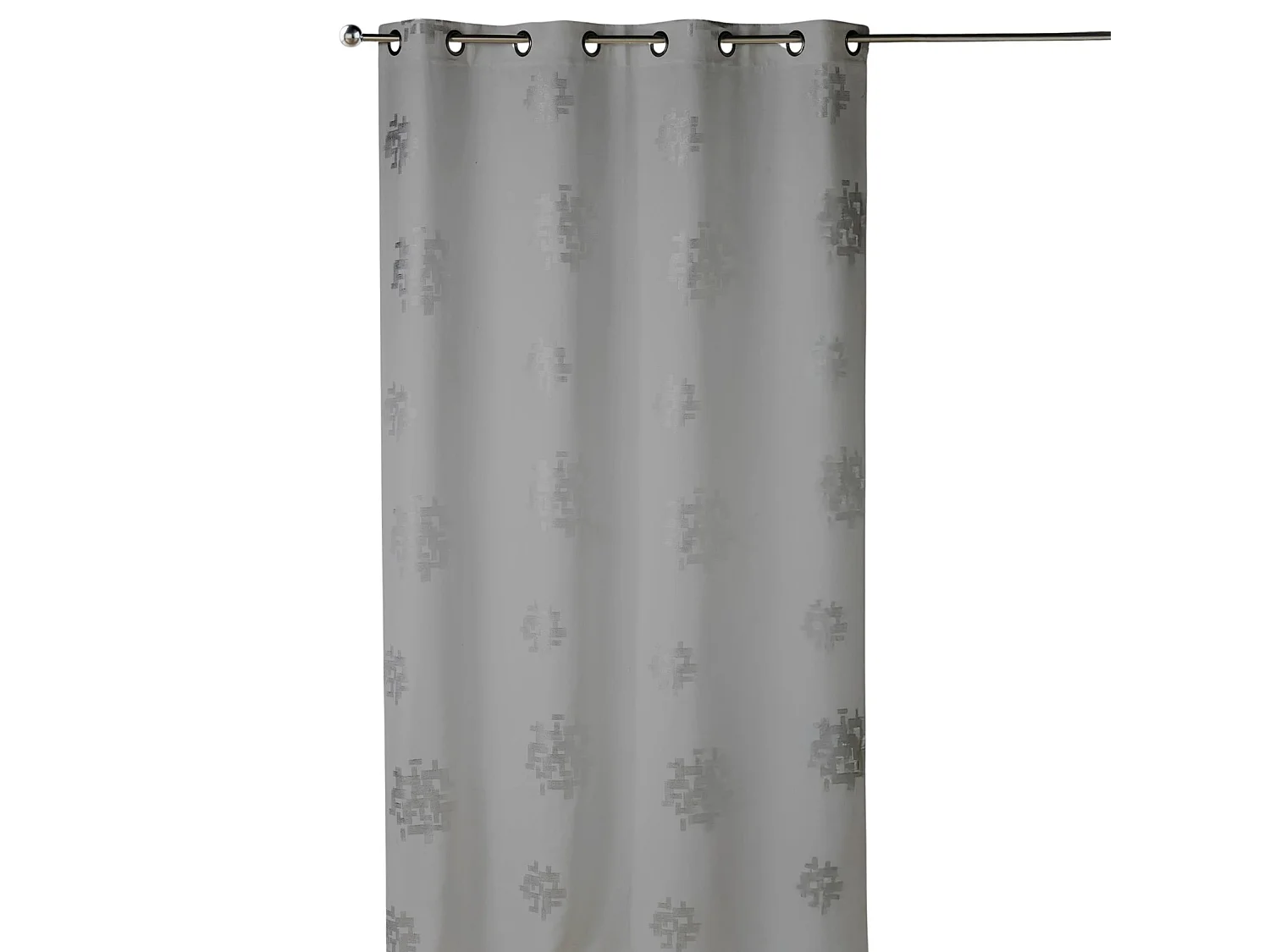 Vorhang Shantung bedruckt Muster Silber 140 x 260 cm