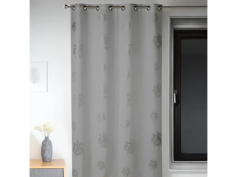 Cortina de mobiliario estampada motivos argentado 140 x 260 cm