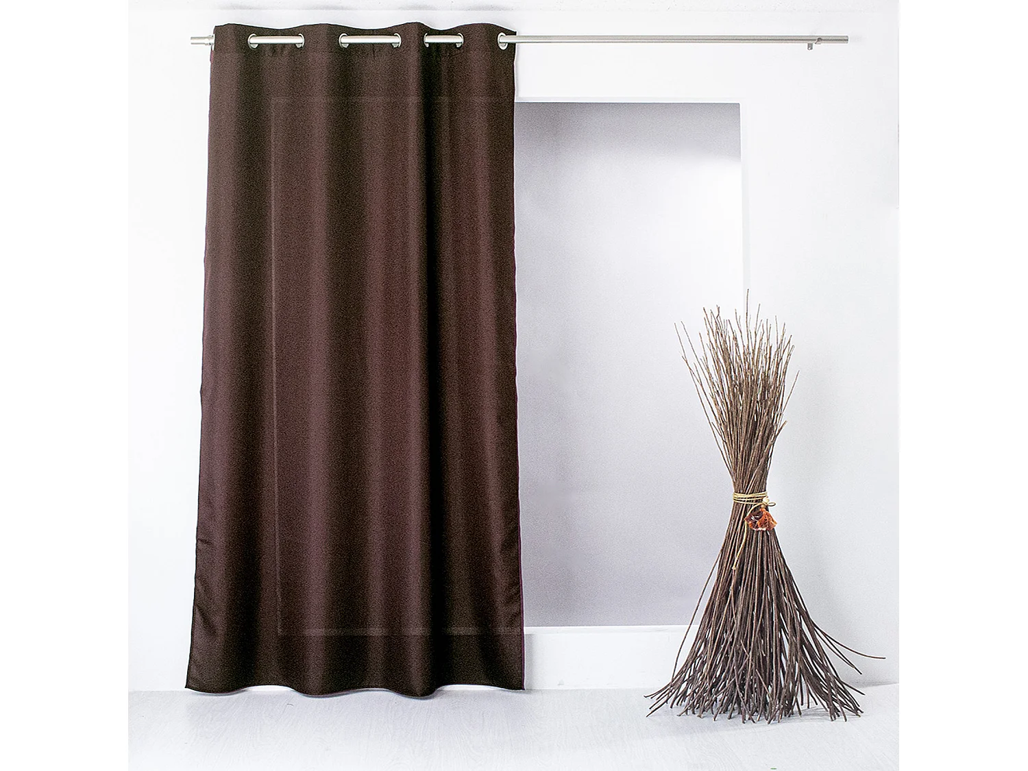 Rideau à Œillets Uni "Basic" 140x240cm Bleu Marine