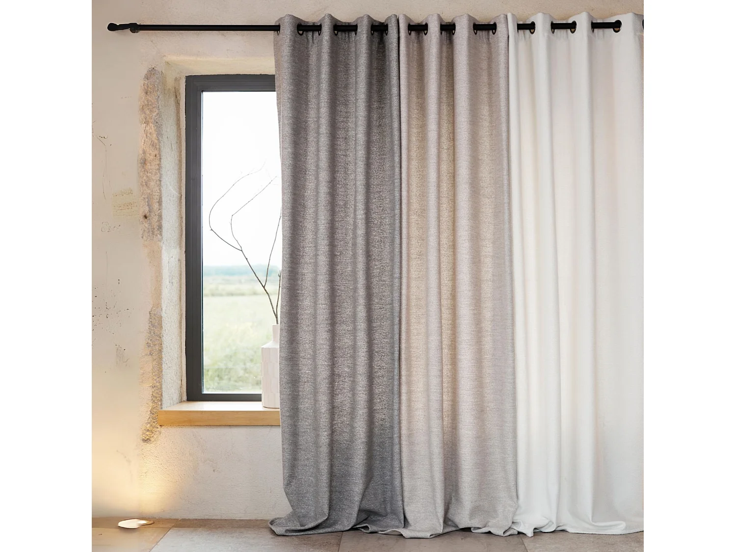 Rideau thermique semi-occultant bouclette