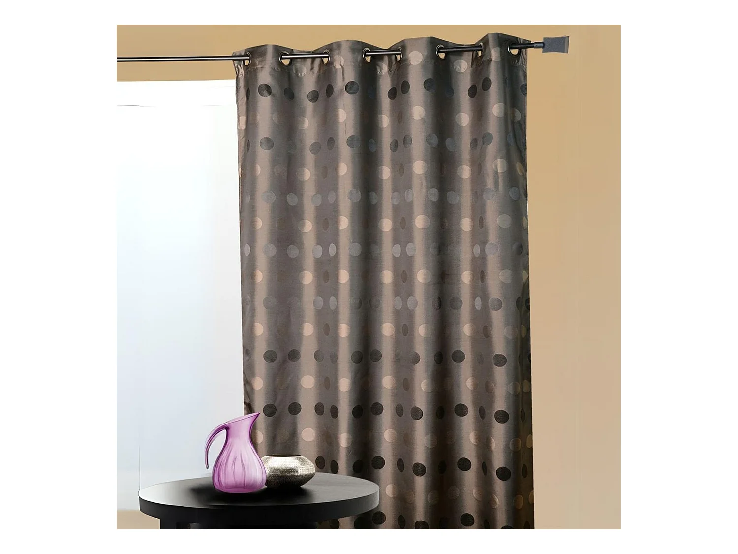 Rideau d'ameublement en jacquard pois bimbo