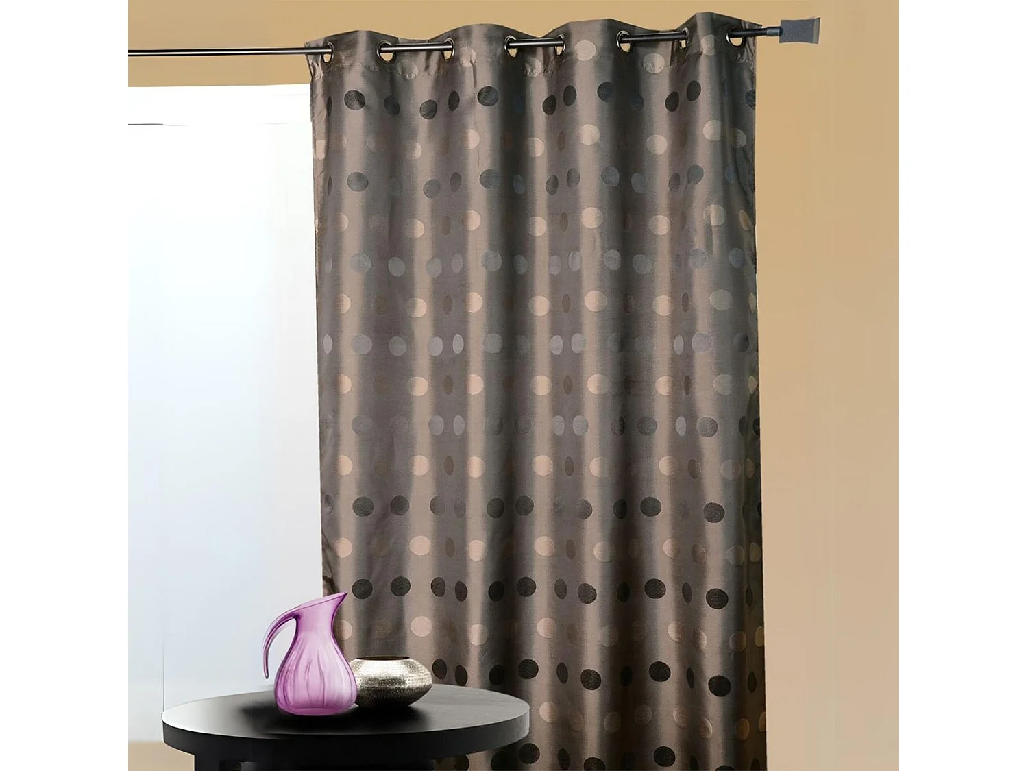 Cortina jacquard lunares 140 x 260 cm