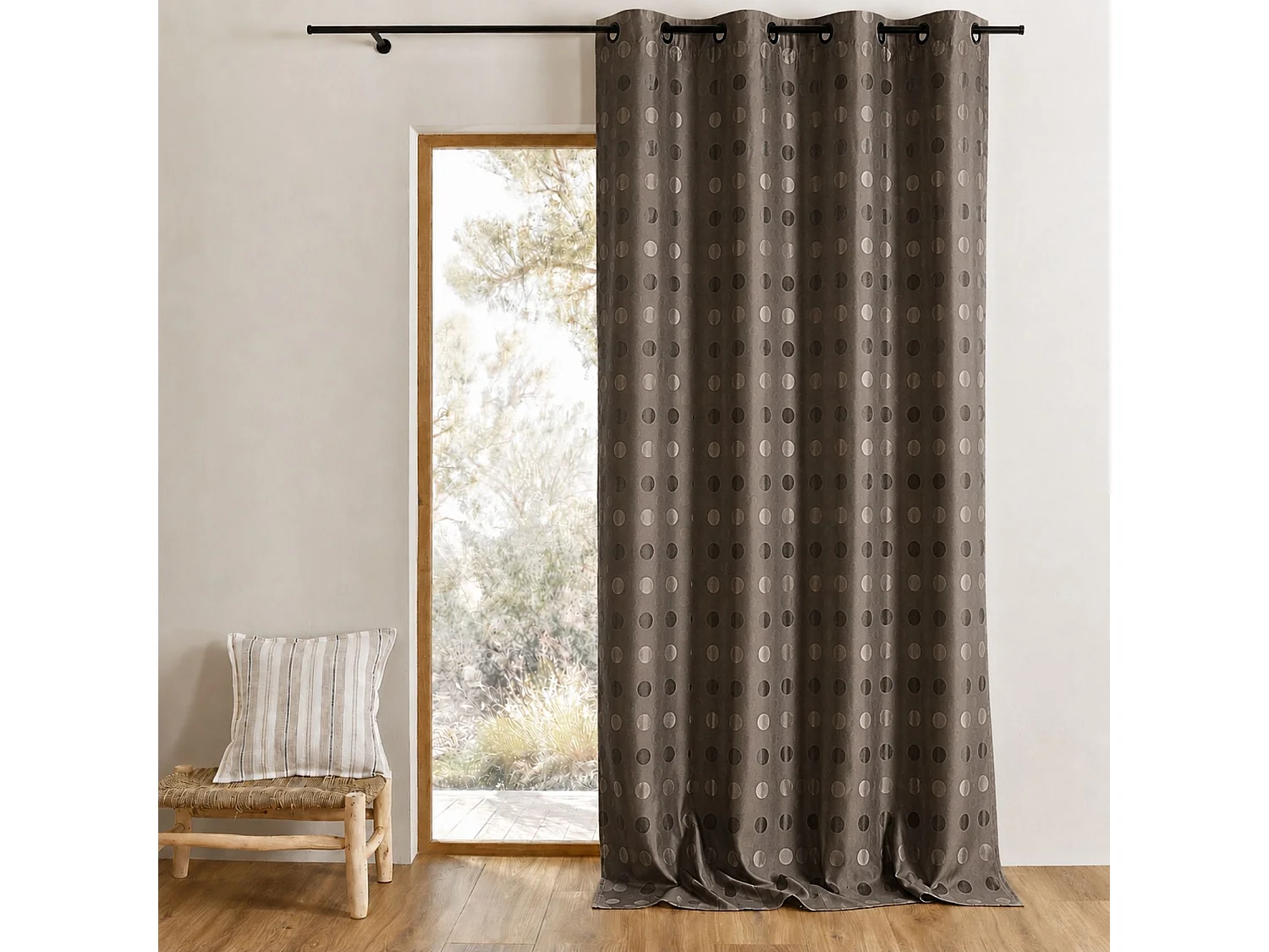 Jacquard-Vorhang mit Ton-in-Ton-Punkten 140 x 260 cm