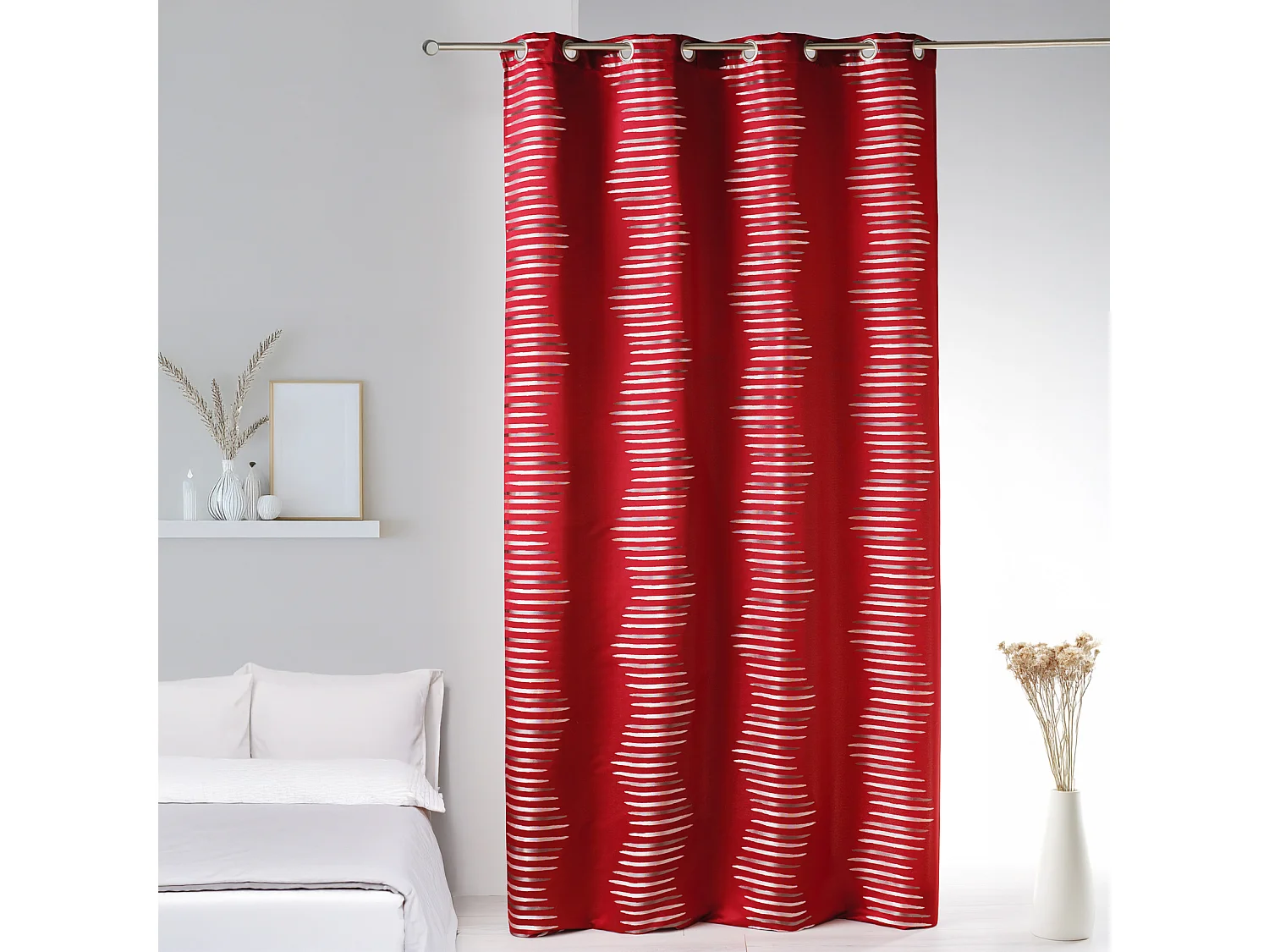 Cortina en jacquard con olas fantasía 140 x 260 cm