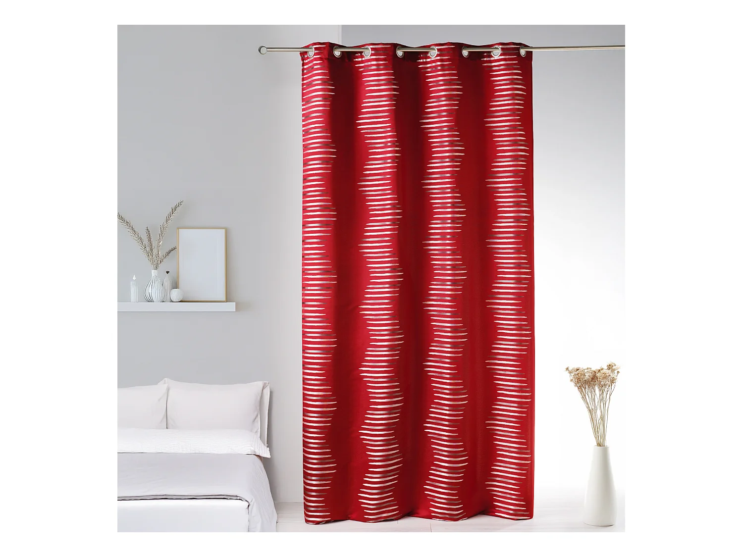 Rideau en jacquard à vagues fantaisies