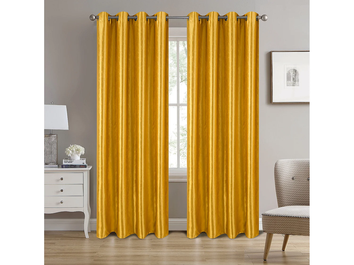 Paire de rideaux occultants à motifs géométriques