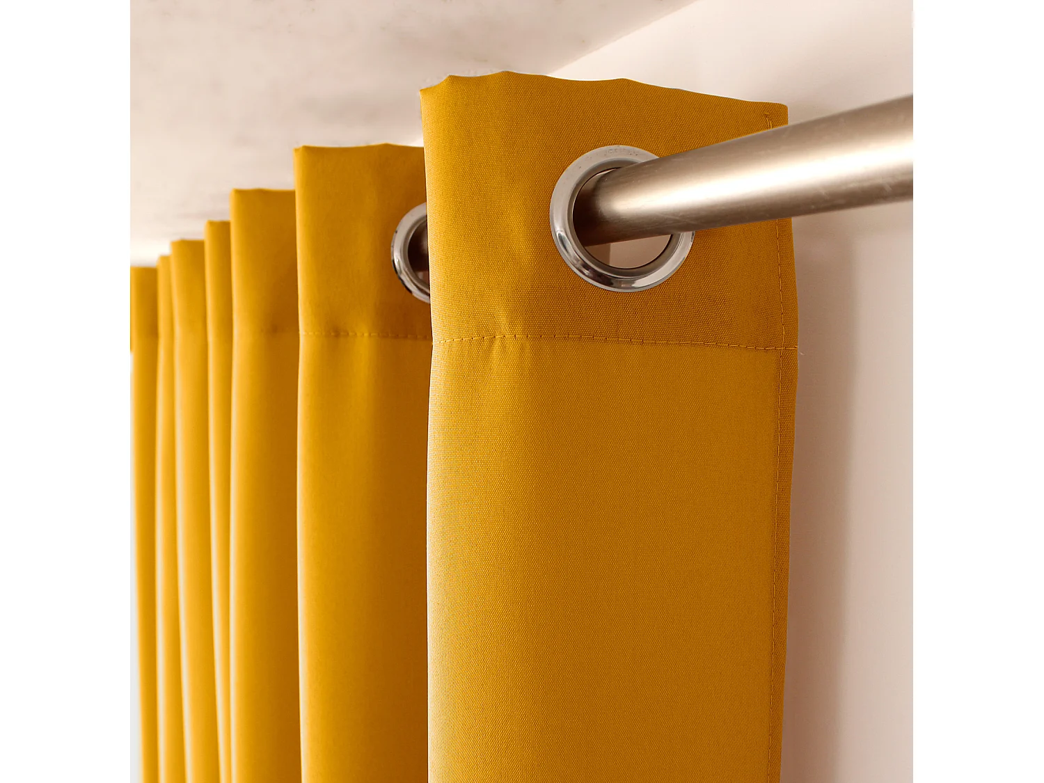Rideau à Œillets Uni "Basic" 140x240cm Moutarde
