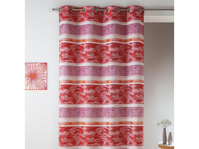 Cortina en jacquard a rayas horizontales 140 x 260 cm