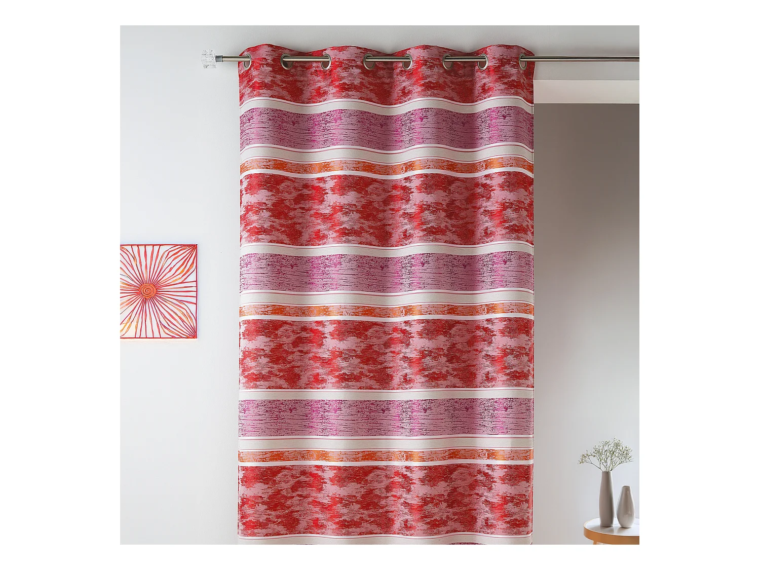 Rideaux en jacquard à rayures horizontales