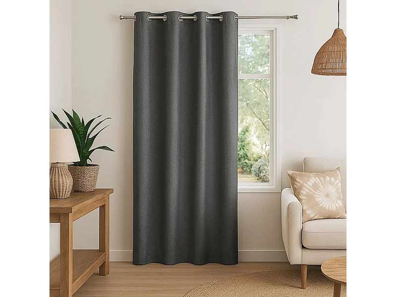 100% lichtdichte Unifarben Vorhang mit melierten Effekt 140 x 180 cm