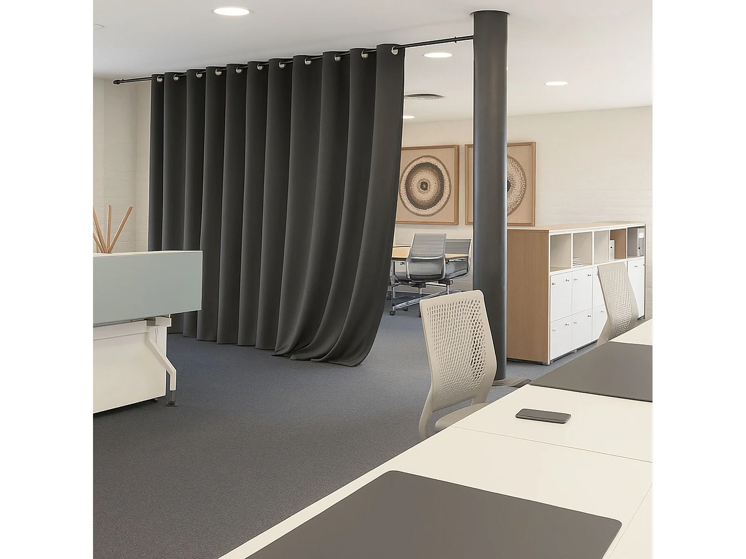 Vorhang 100% Verdunkelnd Flammhemmend M1 Feuerfest Grau 240 x 260 cm