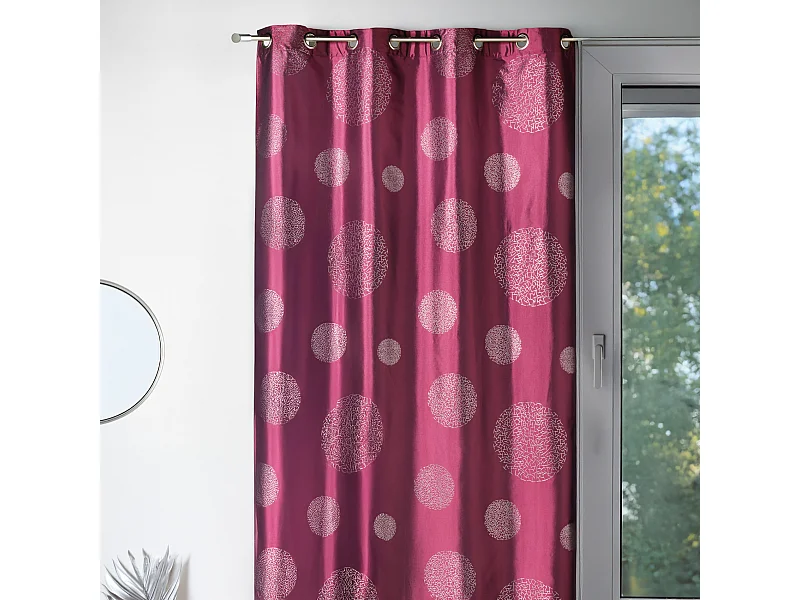 Cortina de mobiliario de tafetán estampada plata 140 x 260 cm