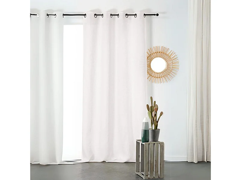 Halbtransparenter und natürlicher Vorhang aus 100% Leinen 145 x 260 cm