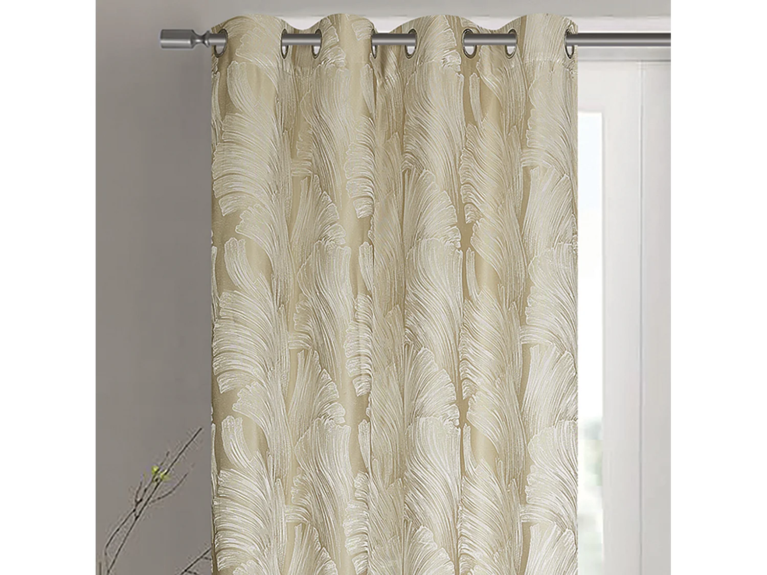 Par de cortinas jacquard tejido con relieve abstracto 140 x 260 cm