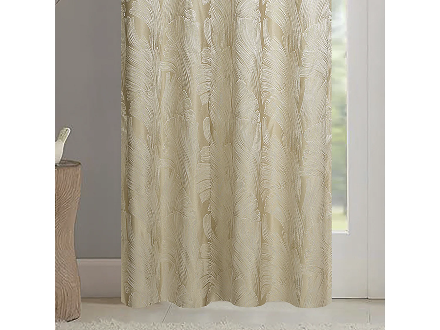 Par de cortinas jacquard tejido con relieve abstracto 140 x 260 cm