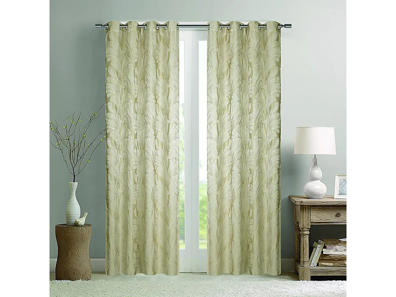 Par de cortinas jacquard tejido con relieve abstracto 140 x 260 cm