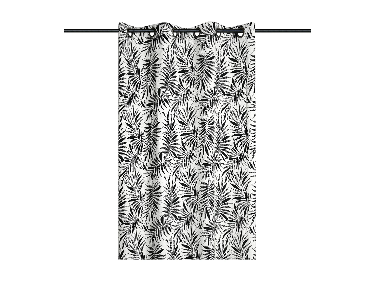 Ösenvorhang mit tropischem Blätterdruck aus Baumwolle 140 x 260 cm