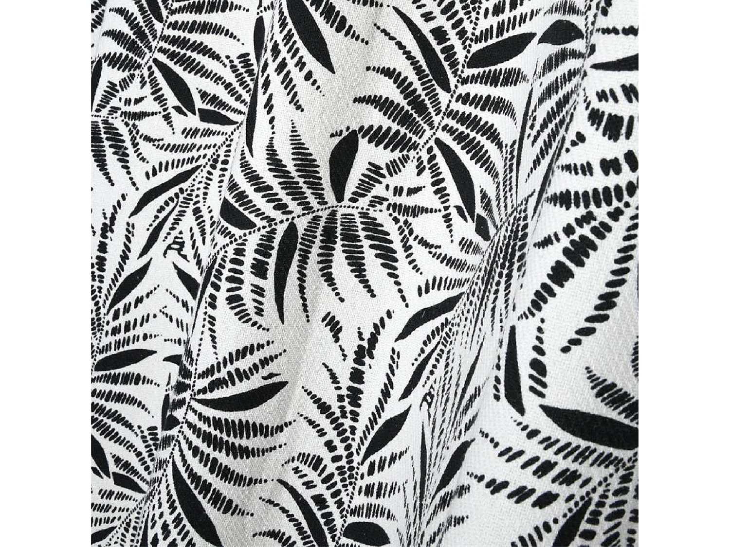 Ösenvorhang mit tropischem Blätterdruck aus Baumwolle 140 x 260 cm