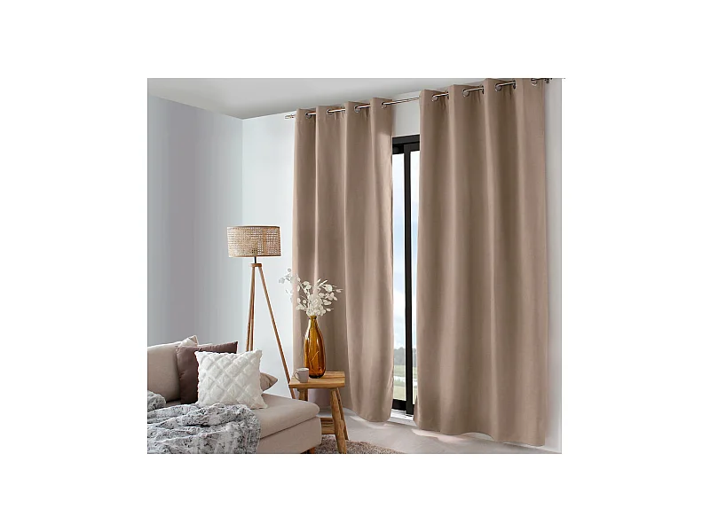 Rideau Thermique Occultant "Nordica" 135x240cm Naturel