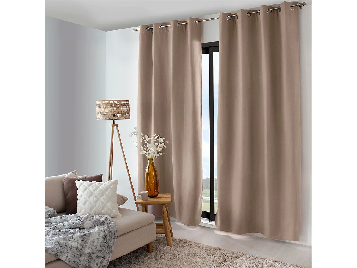Rideau Thermique Occultant "Nordica" 135x240cm Naturel