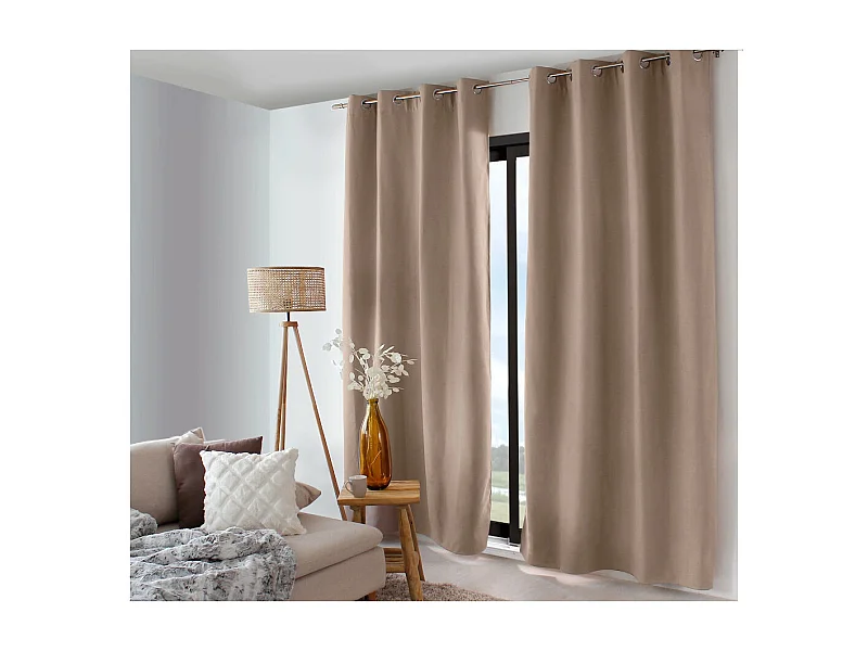 Rideau Thermique Occultant "Nordica" 135x240cm Naturel