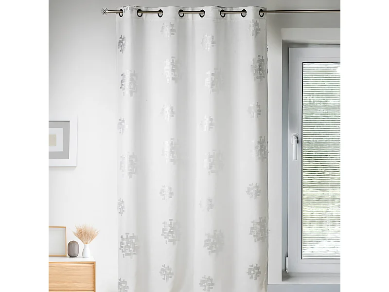 Cortina de mobiliario estampada motivos argentado 140 x 260 cm