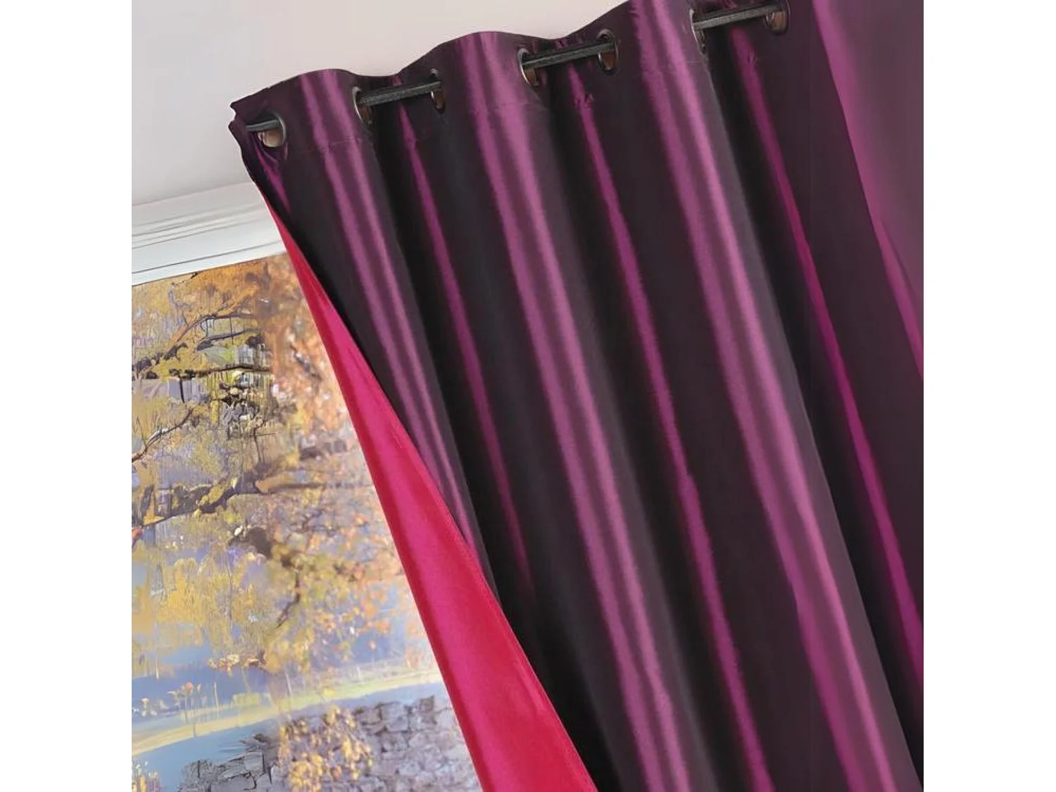 Cortina Reversible de Tafetán 140 x 260 cm