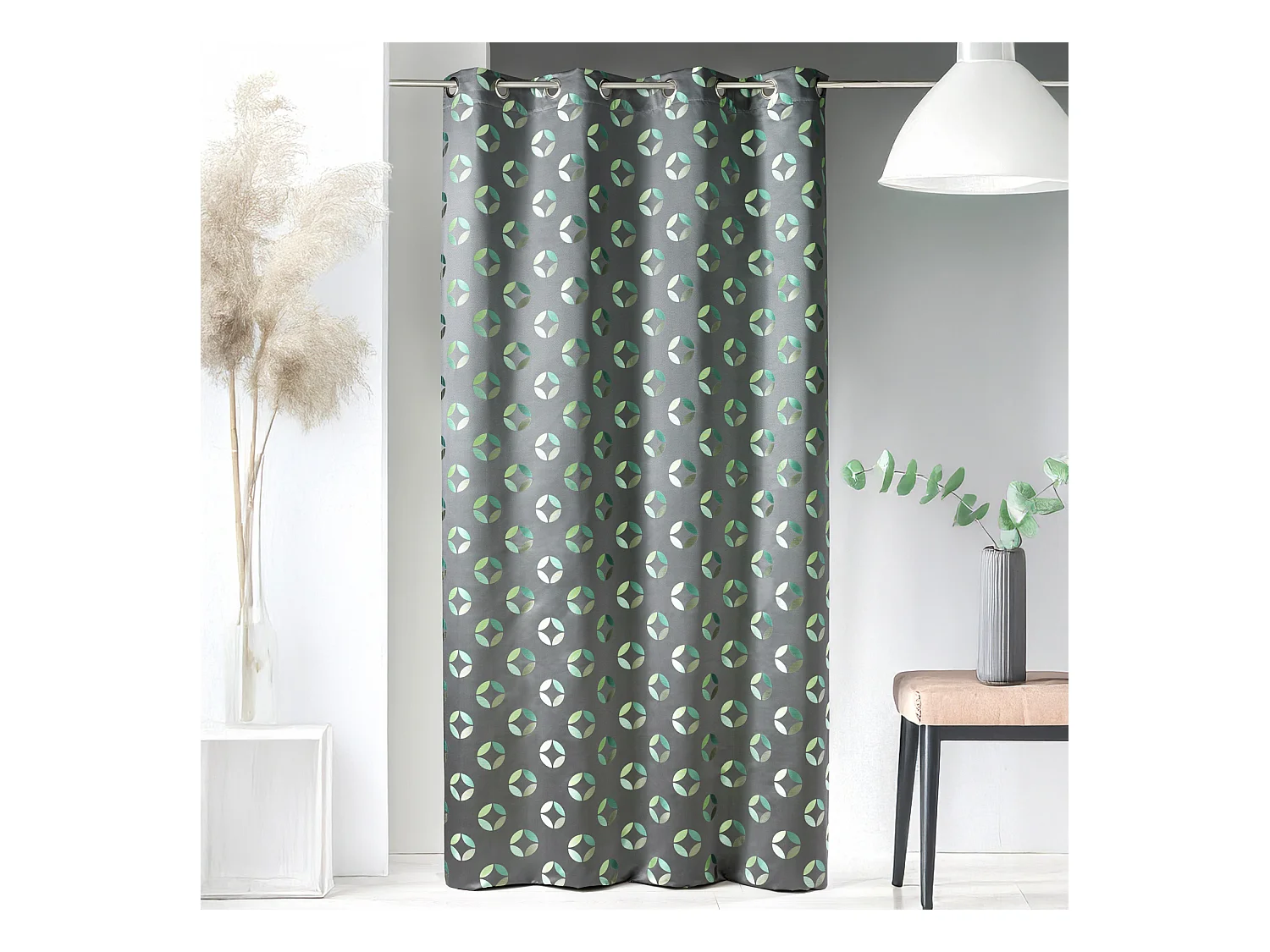 Rideau en jacquard à imprimés "rosace"