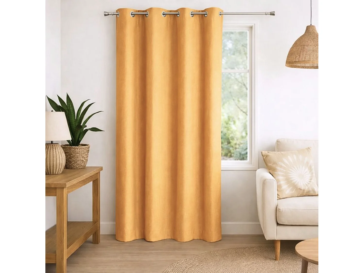 100% lichtdichte Unifarben Vorhang mit melierten Effekt 140 x 260 cm