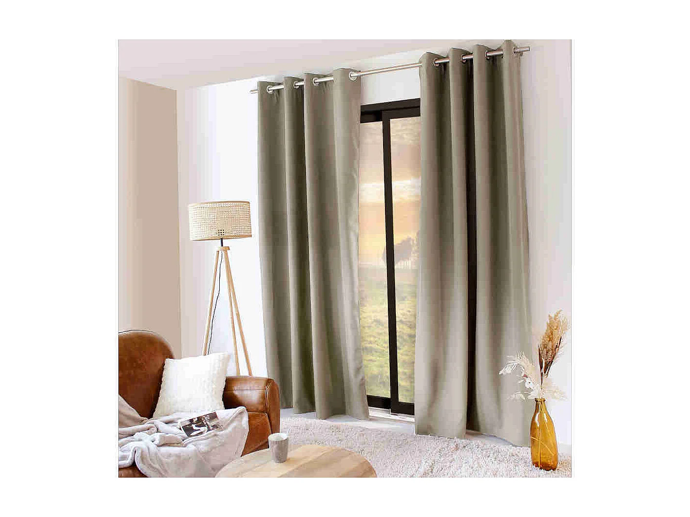 Cortina térmica de microfibra forrada