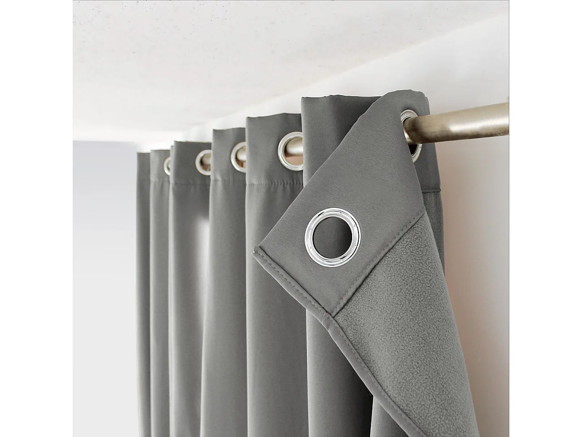 Rideau Thermique Occultant "Glacier" 135x180cm Gris Clair