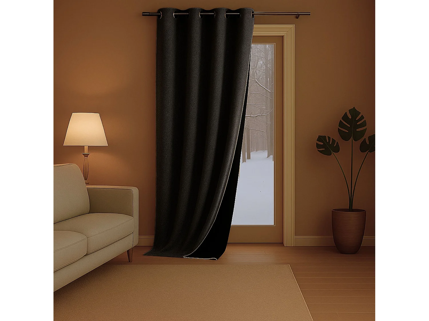 Cortina antifrío doble forrada de polar