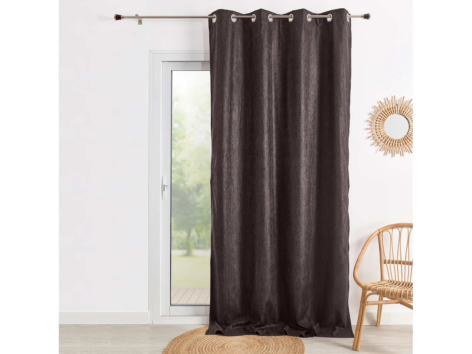 Cortina Doble Color Liso Falso