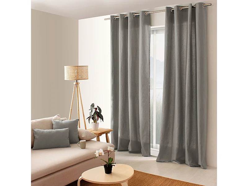 Farbenfroher Vorhang aus reiner Baumwolle 8 Ösen