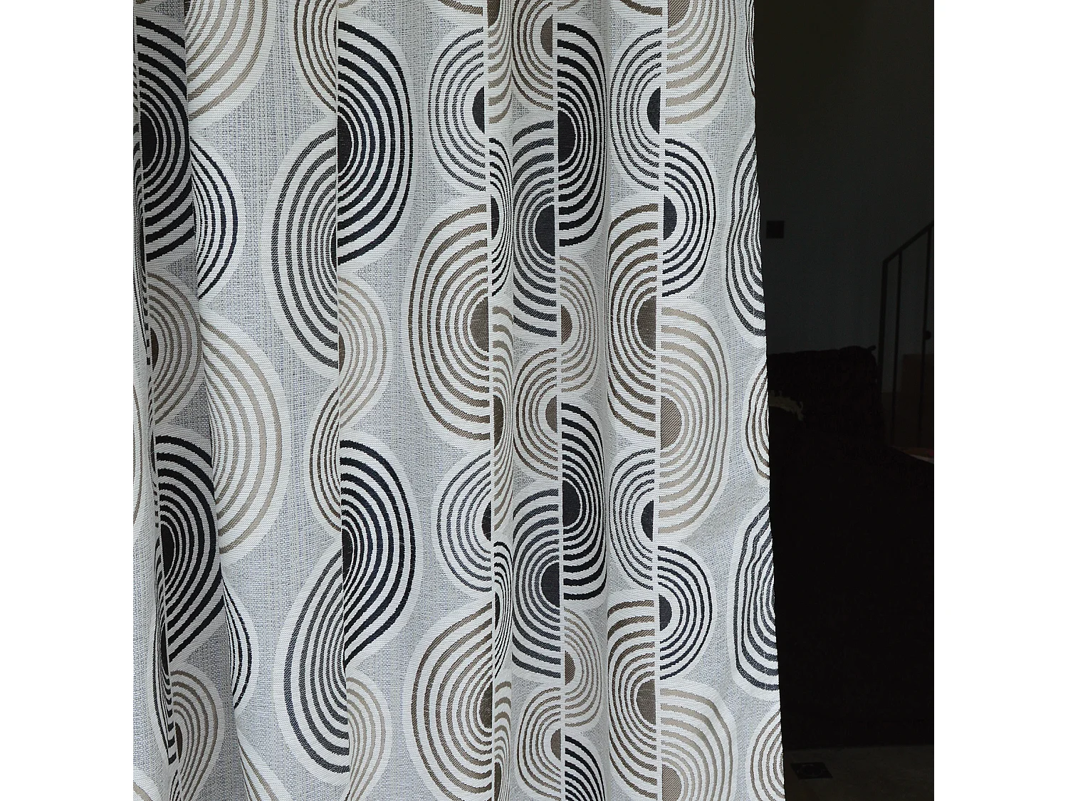 Cortina Jacquard con Motivo de Semicírculos 140 x 260 cm