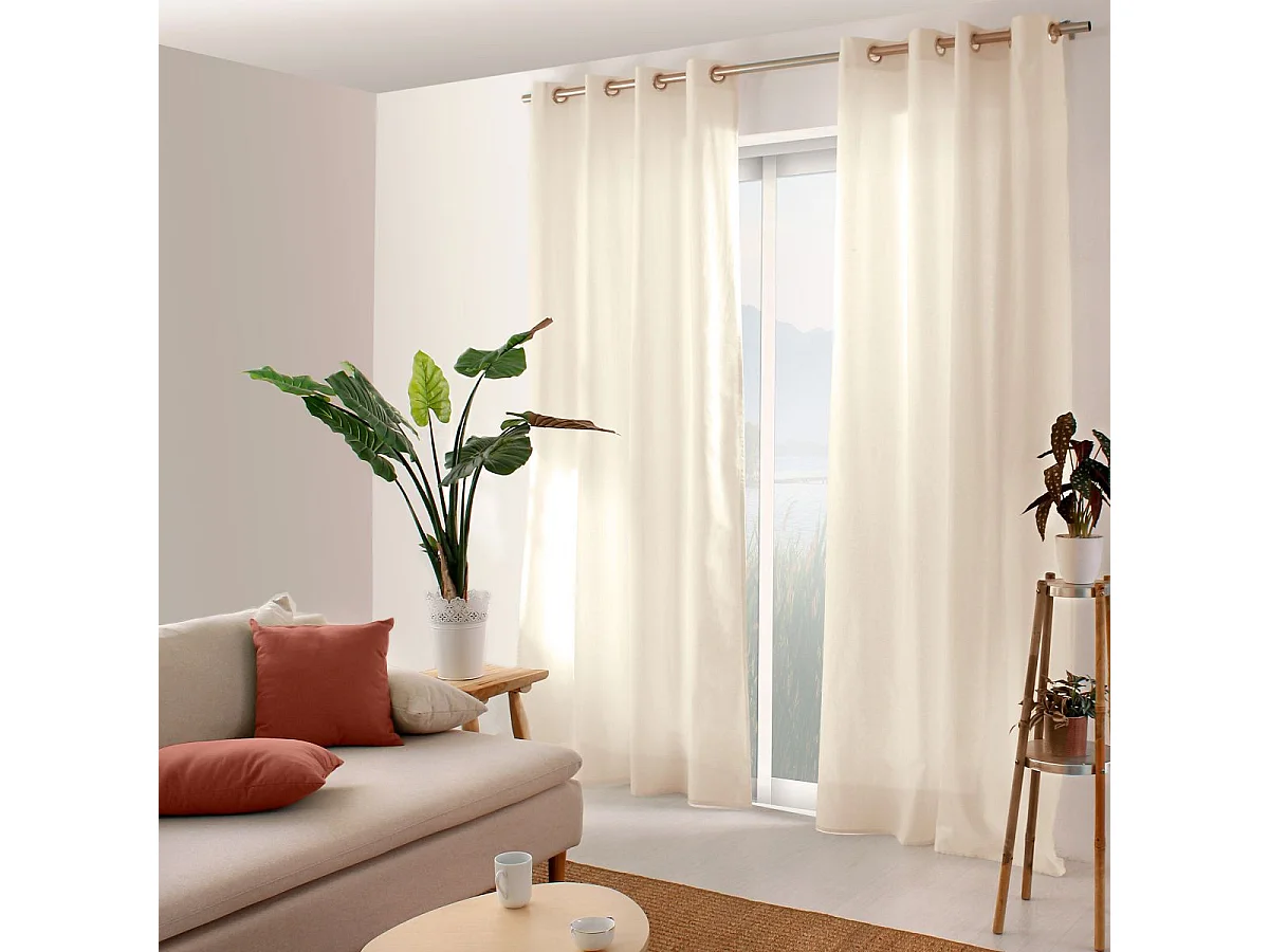 Rideau Uni à Œillets "Panama" 135x240cm Écru
