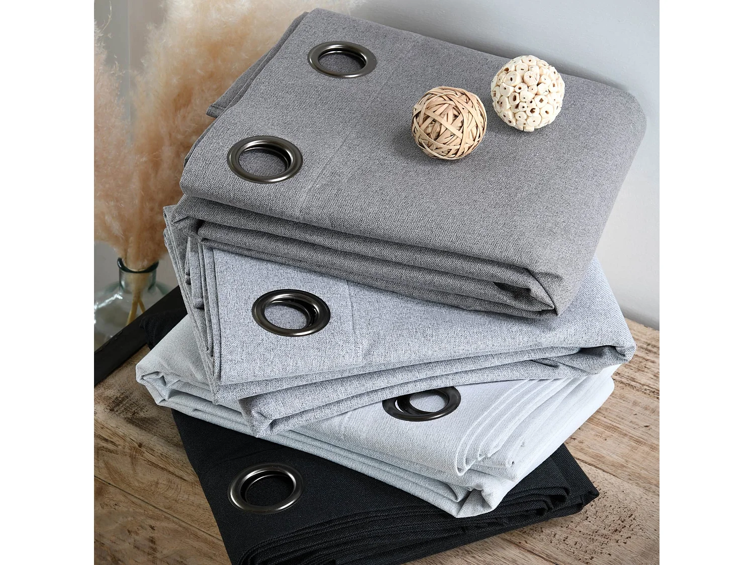 Cortina opaca con efecto tweed 140 x 260 cm