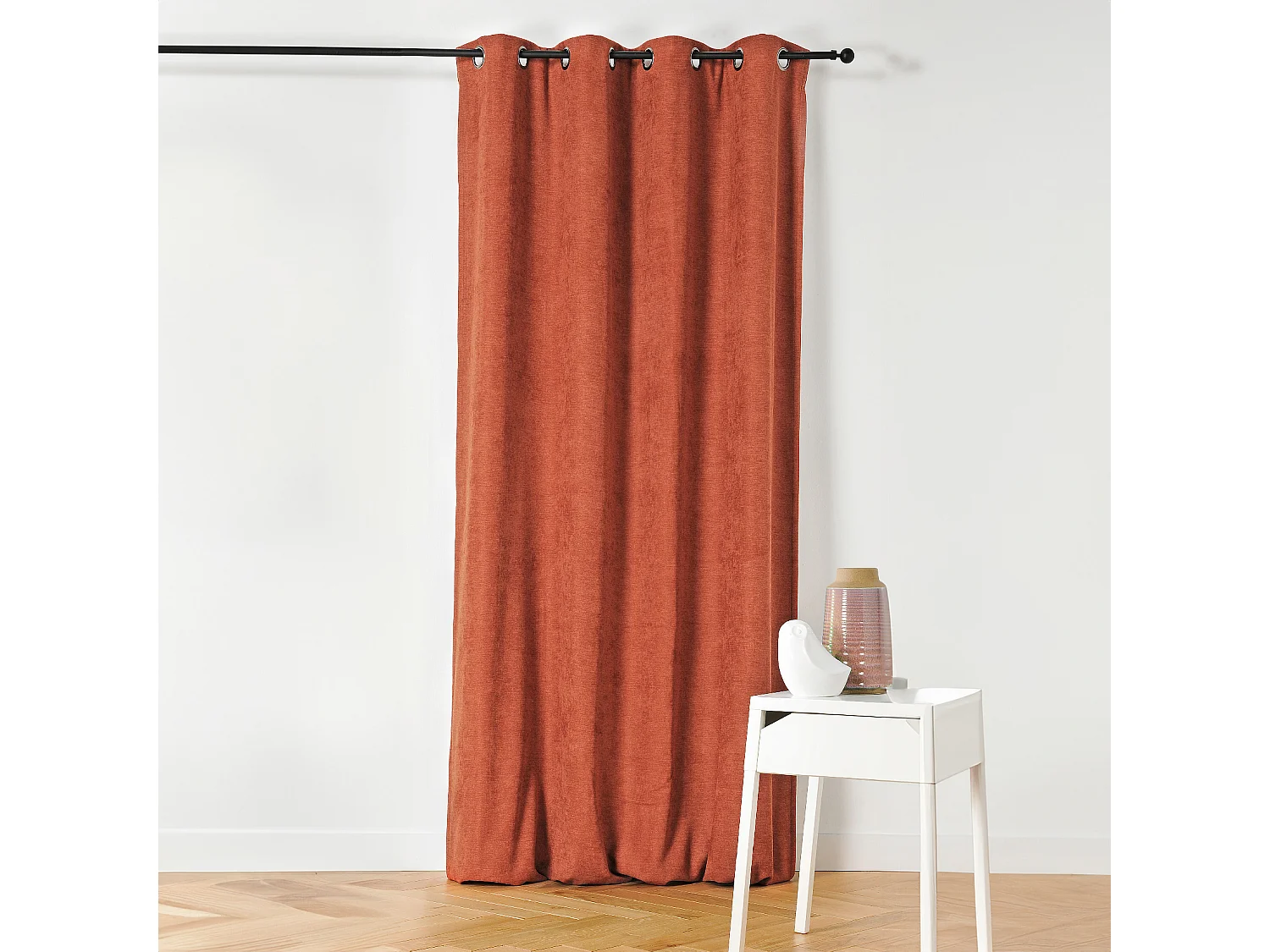 Rideau à Oeillets Isolant et Déperlant Effet Velours