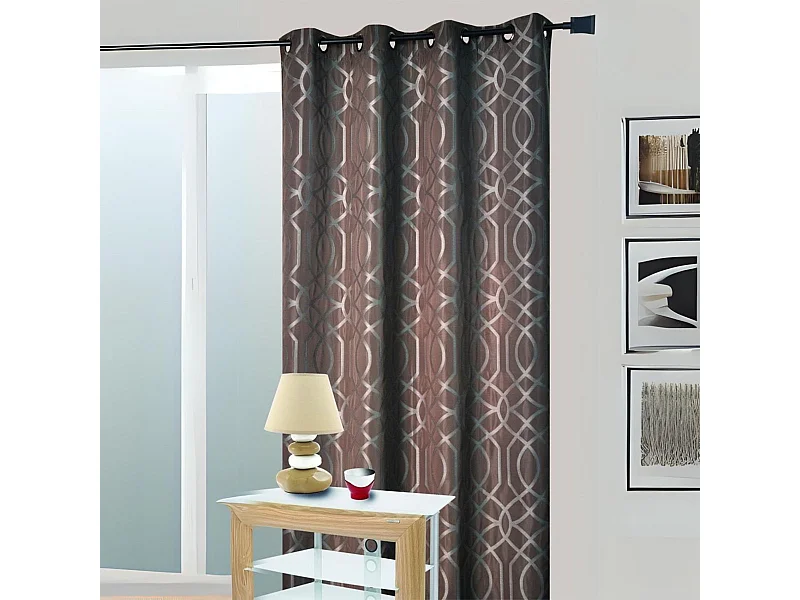 Cortina Vestir en Jacquard Motivo Geométrico 140 x 260 cm