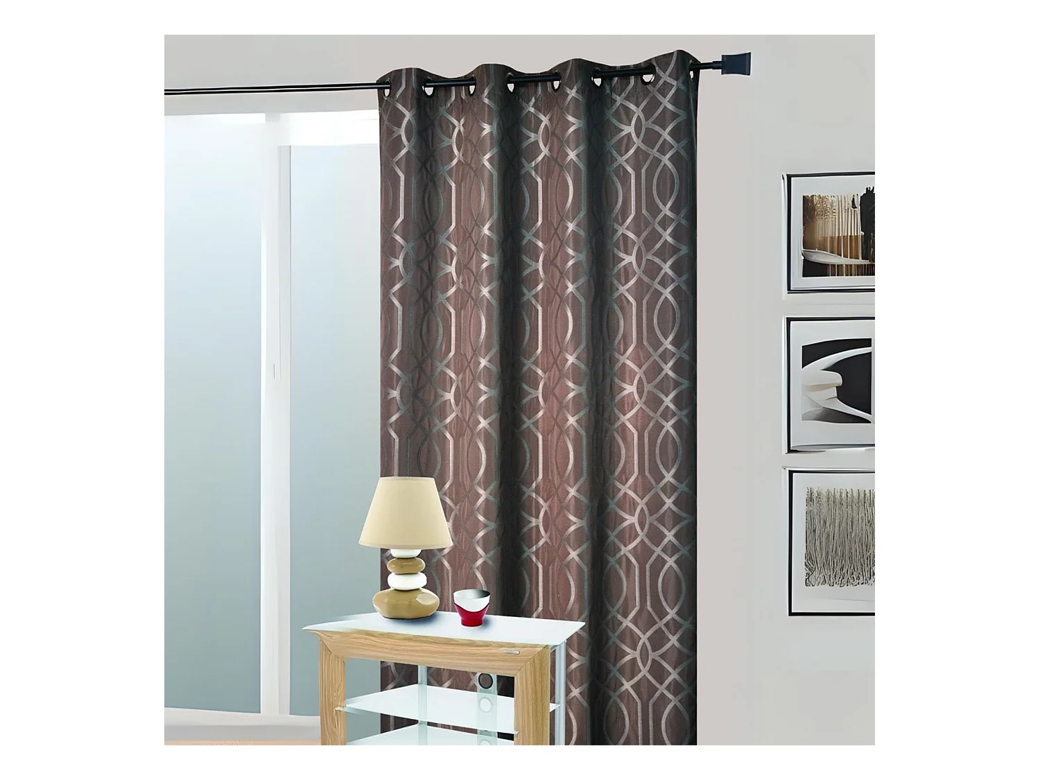 Rideau Ameublement en Jacquard Motif Géométrique