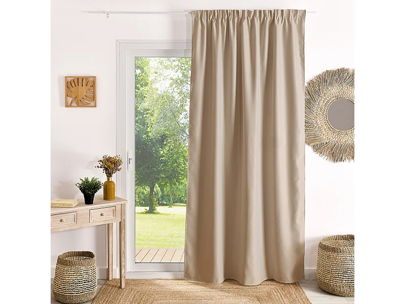 Verdunkelnder Gardinenvorhang mit Kräuselband, flammhemmend M1 Non Feu 240 x 260 cm