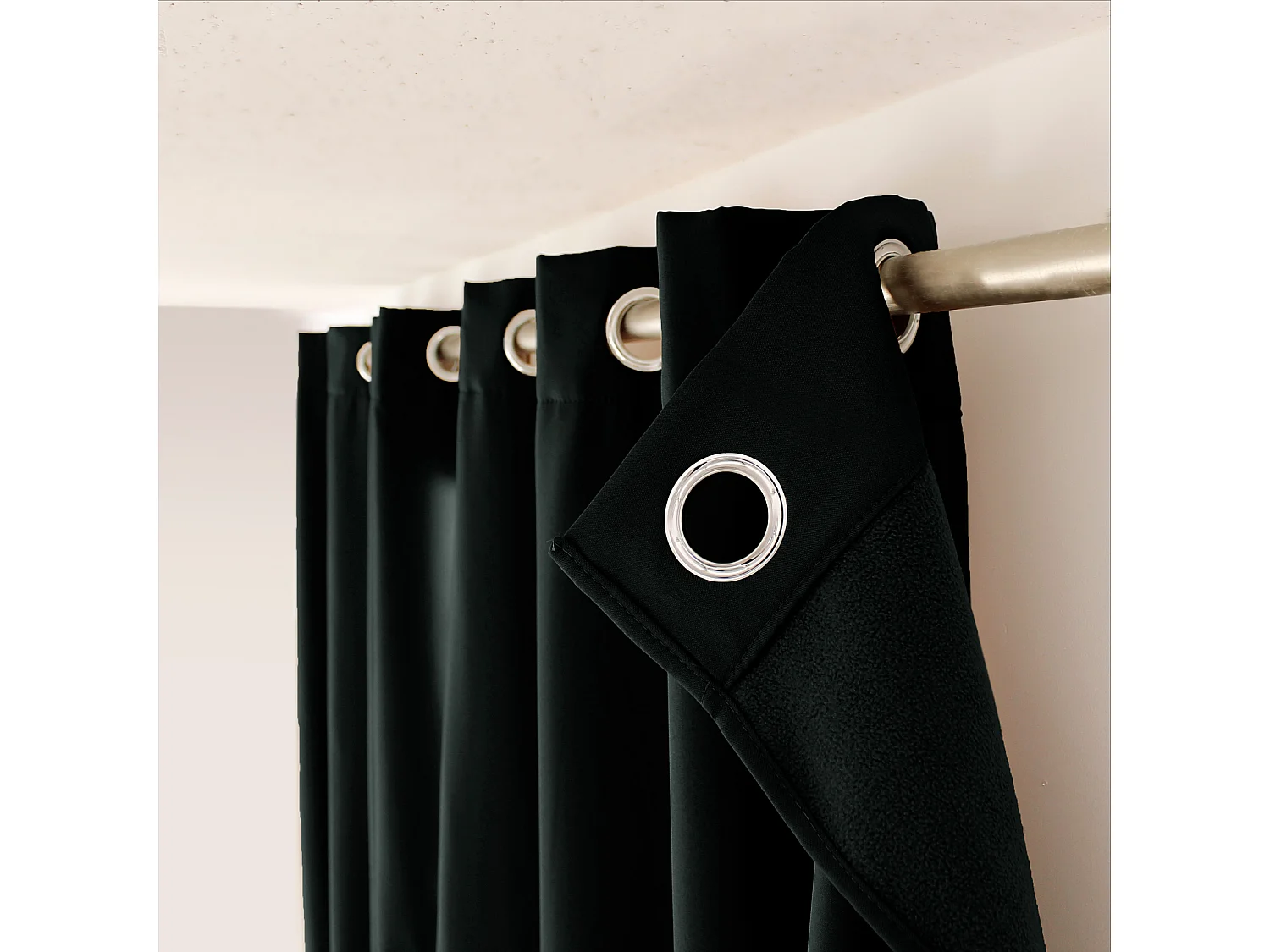 Rideau Thermique Occultant "Glacier" 135x180cm Noir